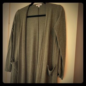 LuLaRoe Sarah duster in olive green